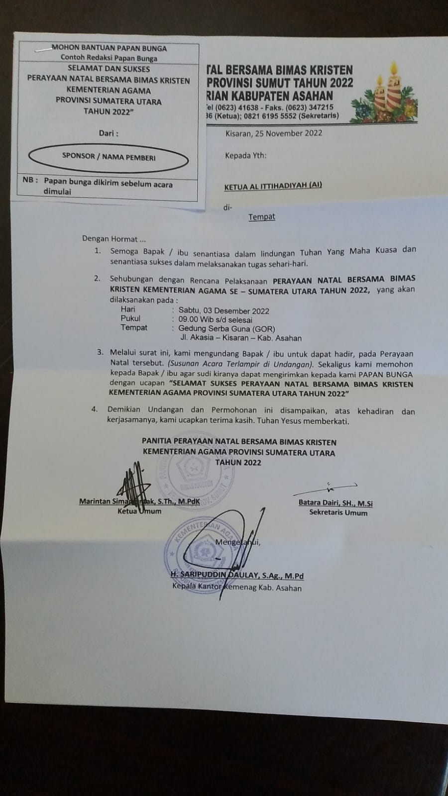 PC HIMMAH Desak Kepala Kemenag Asahan Lakukan Permintaan Maaf Terkait Surat Edarannya