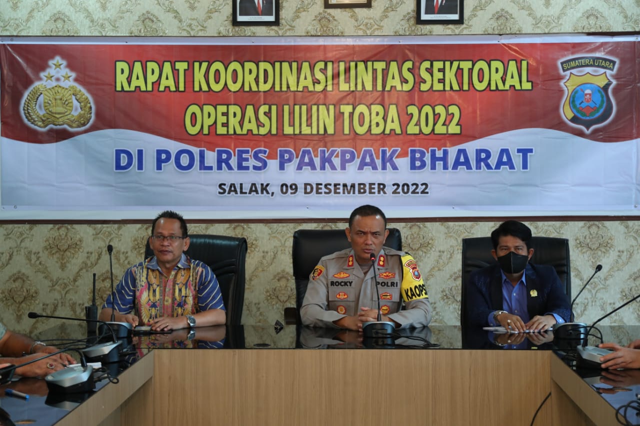 Kapolres Pakpak Bharat Pimpin Rakor Lintas Operasi Lilin Toba Tahun 2022