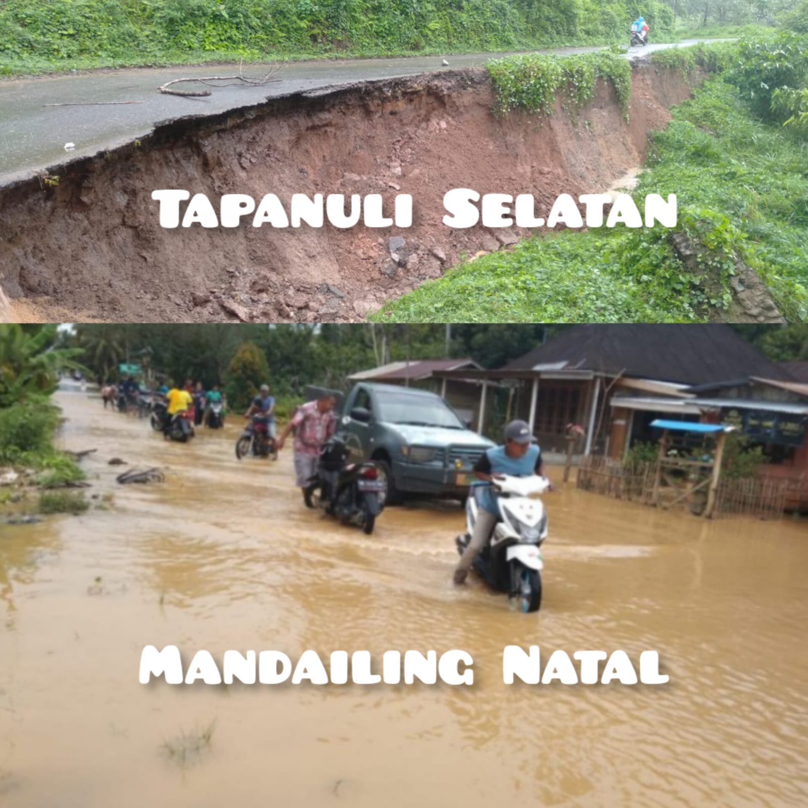 Intensitas Hujan Tinggi, Dua Kabupaten Tapsel dan Madina Akses Jalan Utama Lumpuh