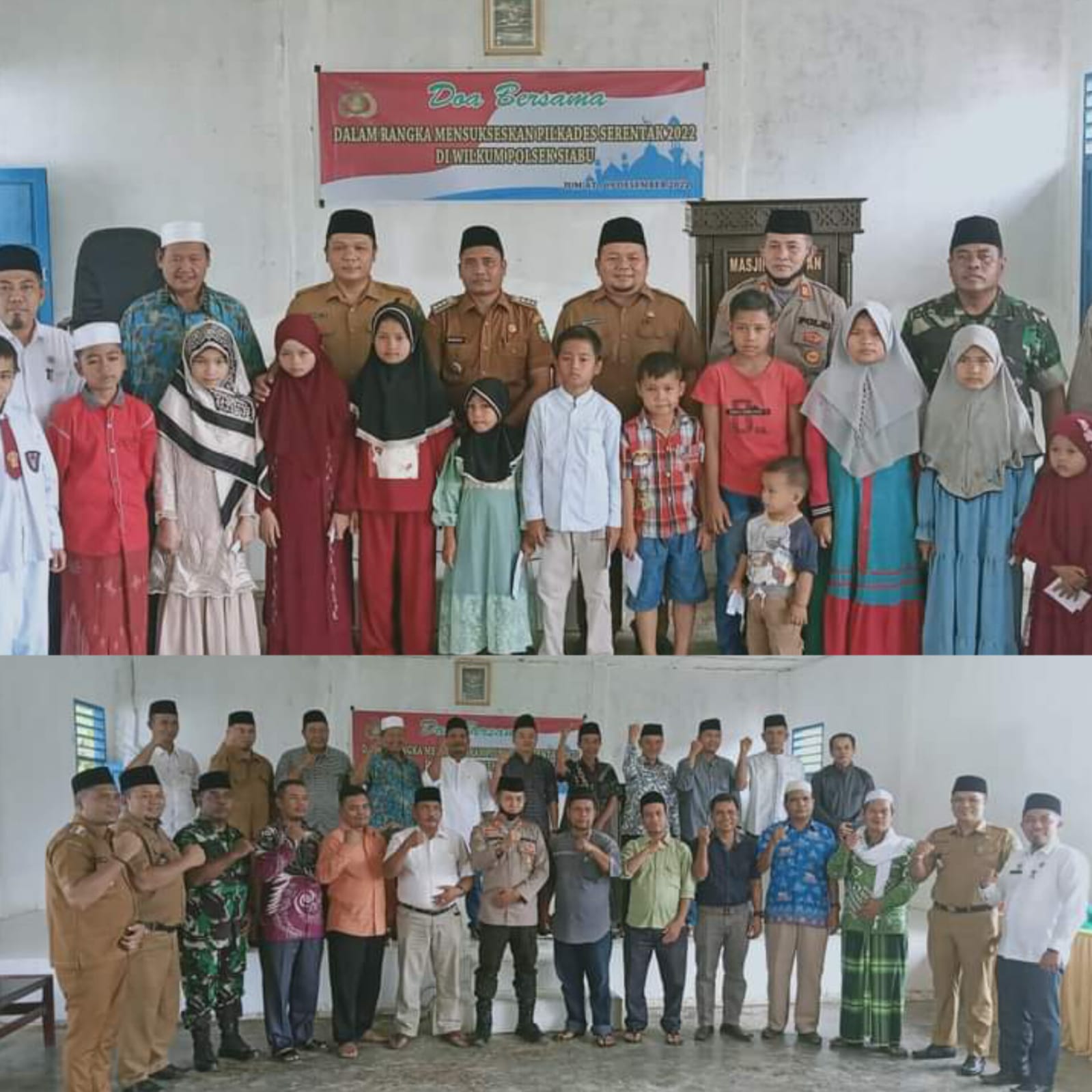 JELANG PILKADES SERENTAK , POLSEK DAN FORKOPIMCA SIABU GELAR DOA BERSAMA DAN SANTUNI ANAK YATIM
