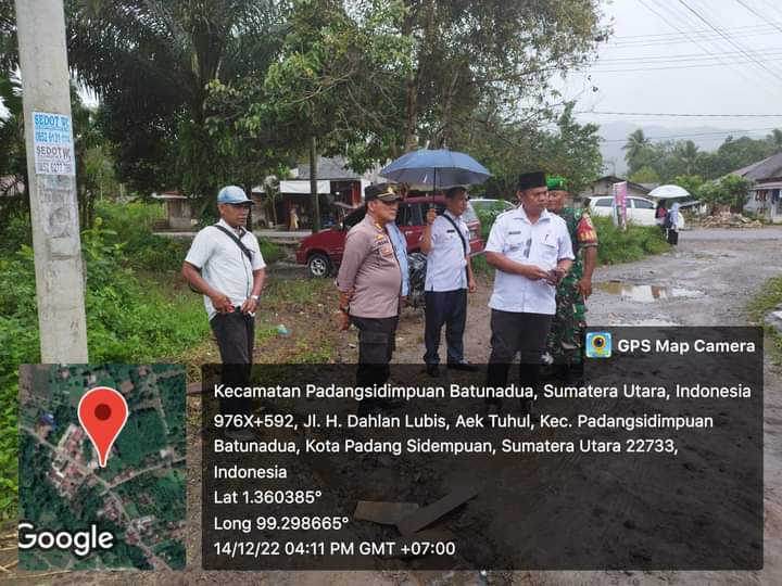 Intensitas Hujan Tinggi, Plt Kapolsek dan Camat Batunadua Tinjau Banjir