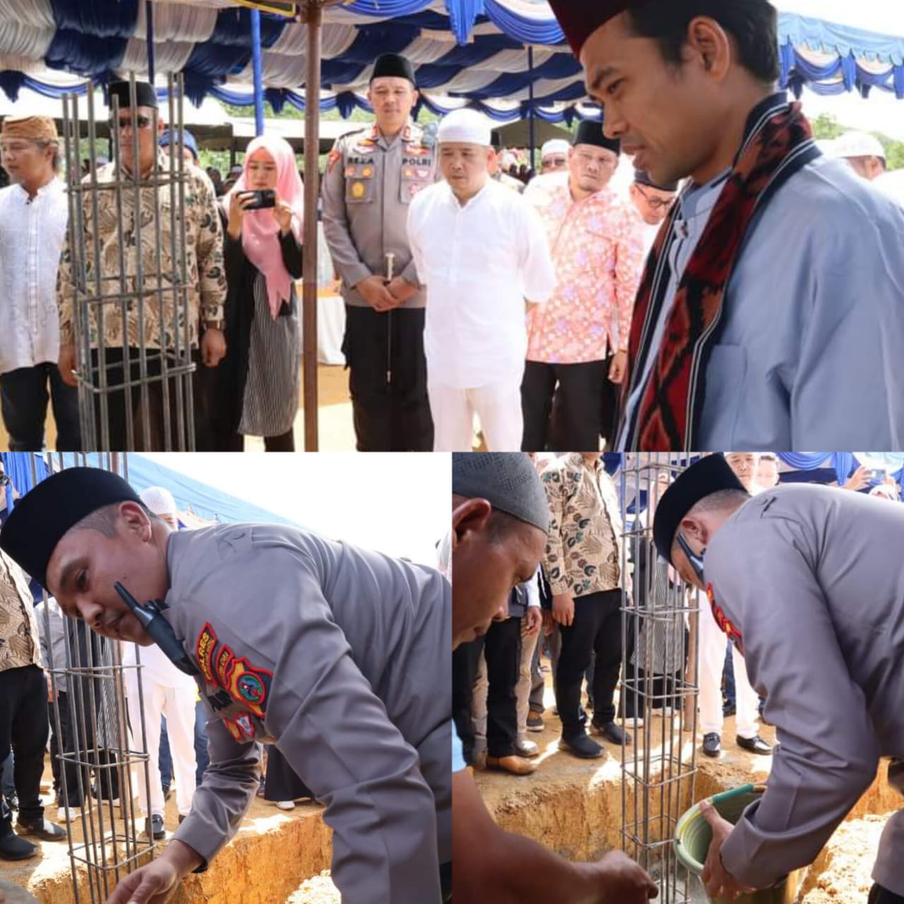 KAPOLRES MADINA HADIRI PELETAKAN BATU PERTAMA  PEMBANGUNAN MESJID DAN PONPES AL-FURQON