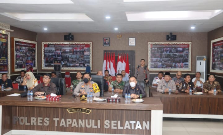 Kapolres Tapsel Ikuti Rakor Kesiapan Pam Nataru, Ini Arahannya