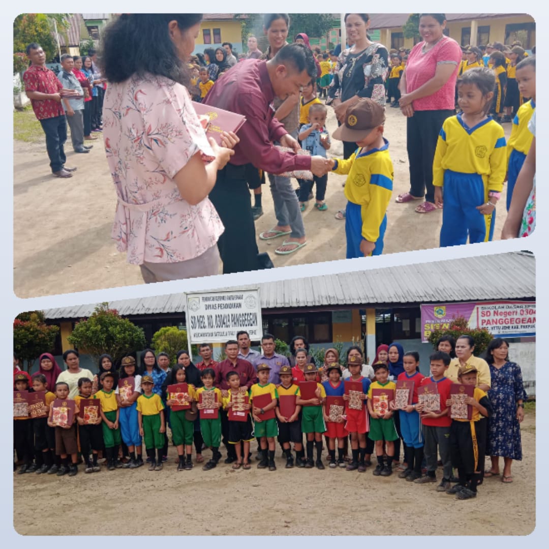 SDN 03O419 Panggegean Bagikan Raport, Kepsek : Tingkatkan Belajar dan Pertahankan Juara