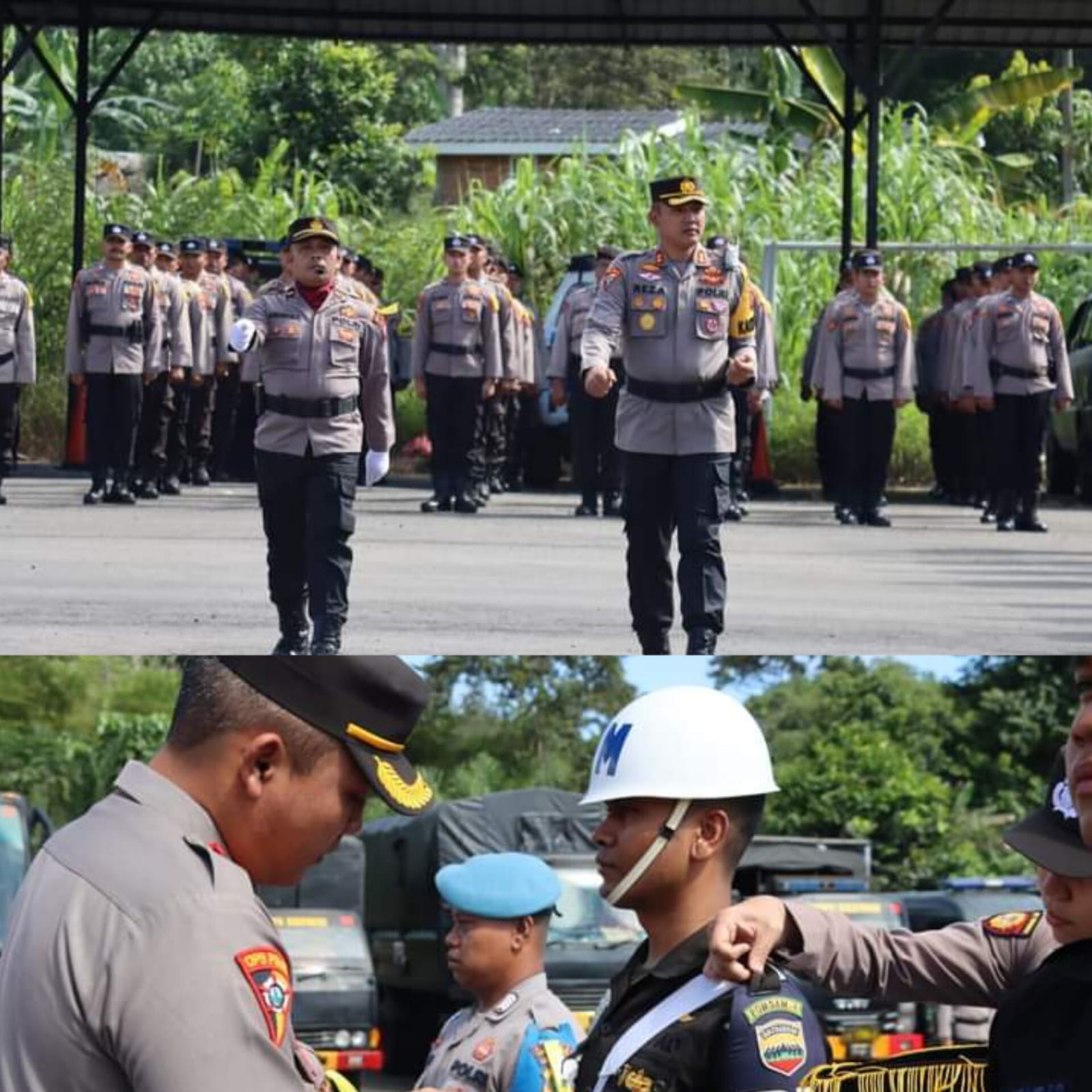 KAPOLRES MADINA PIMPIN APEL PASUKAN PENGAMANAN PILKADES SERENTAK TAHUN 2O22, 460 PERSONEL DIKERAHKAN