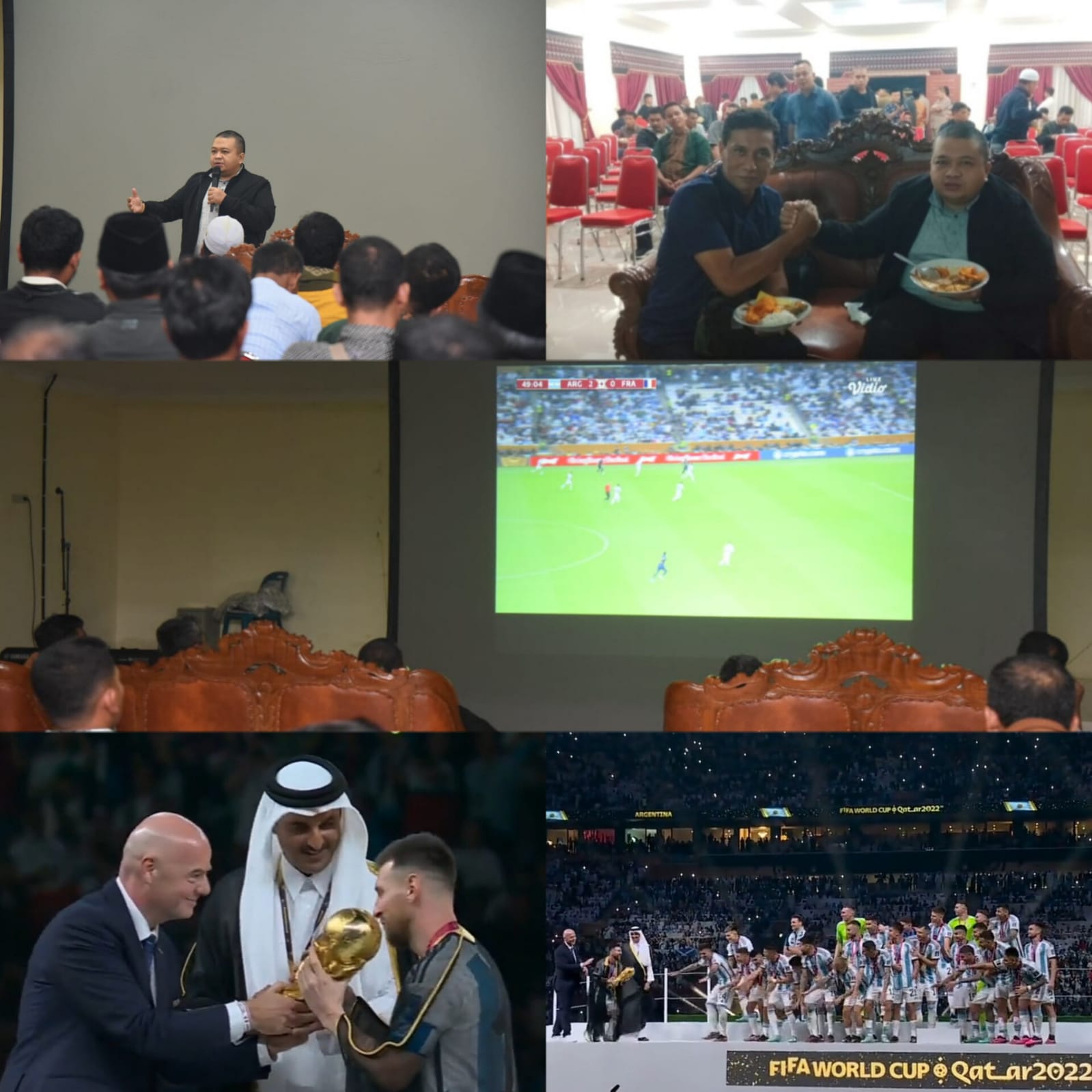 Bupati Tapsel Nobar Final Piala Dunia 2022 Bersama Kades Terpilih 