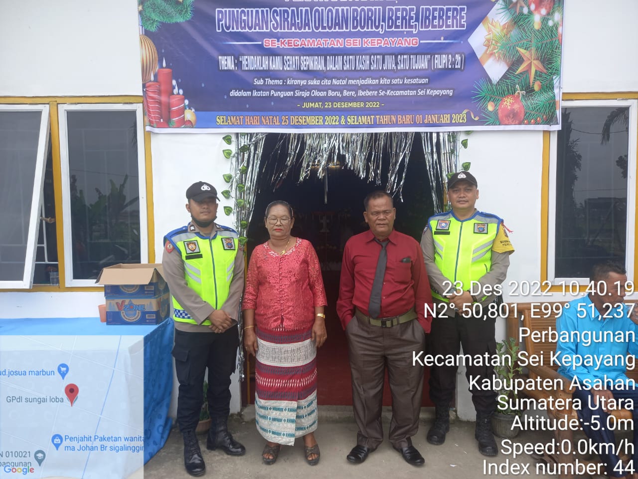 Personil Pos Pam III Simpang Empat Polres Asahan Lakukan Pengamanan 2 Lokasi Ibadah Perayaan Natal di Gereja