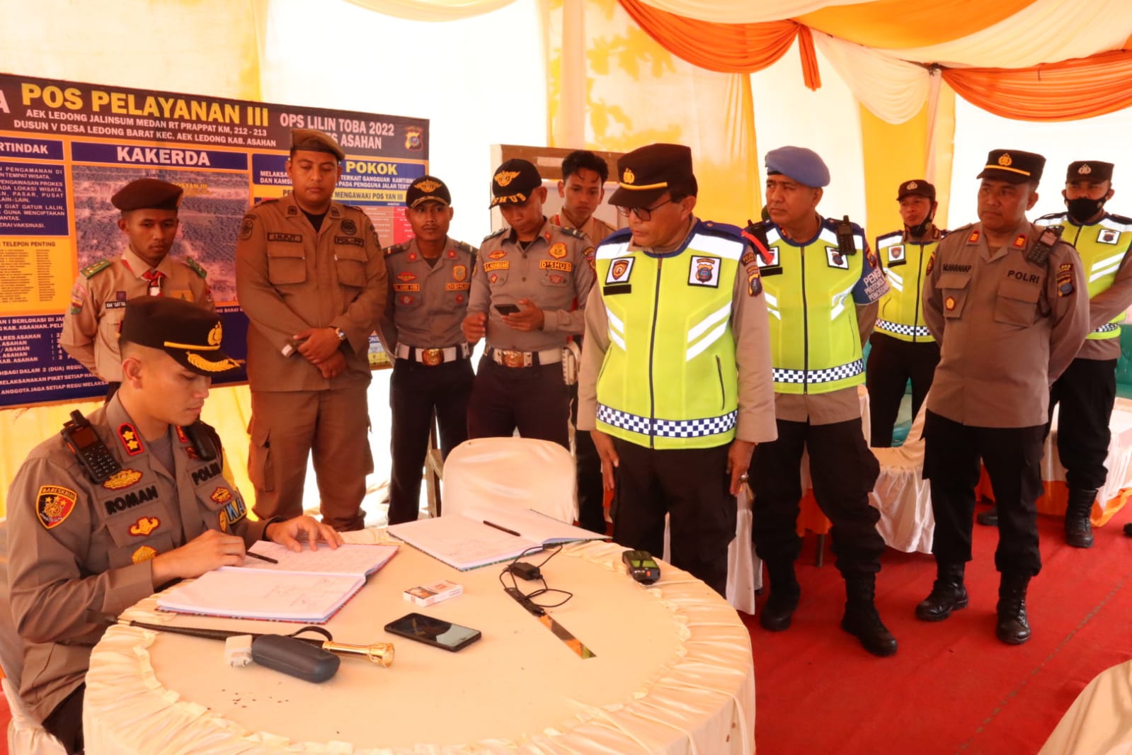 Kapolres Asahan Pengecekan Pos Yan Dan Pos Pam Serta Laksanakan Anev