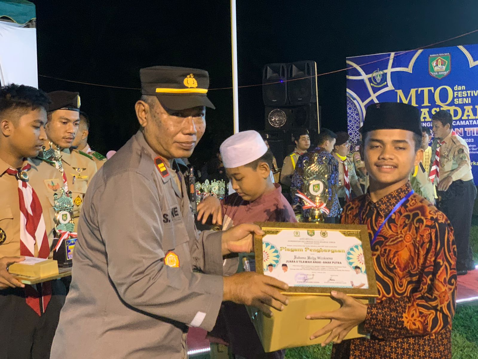Berjalan Sukses, Kapolsek Kota Kisaran Hadir Penutupan Musabaqoh Tilawatil Quran (MTQ)