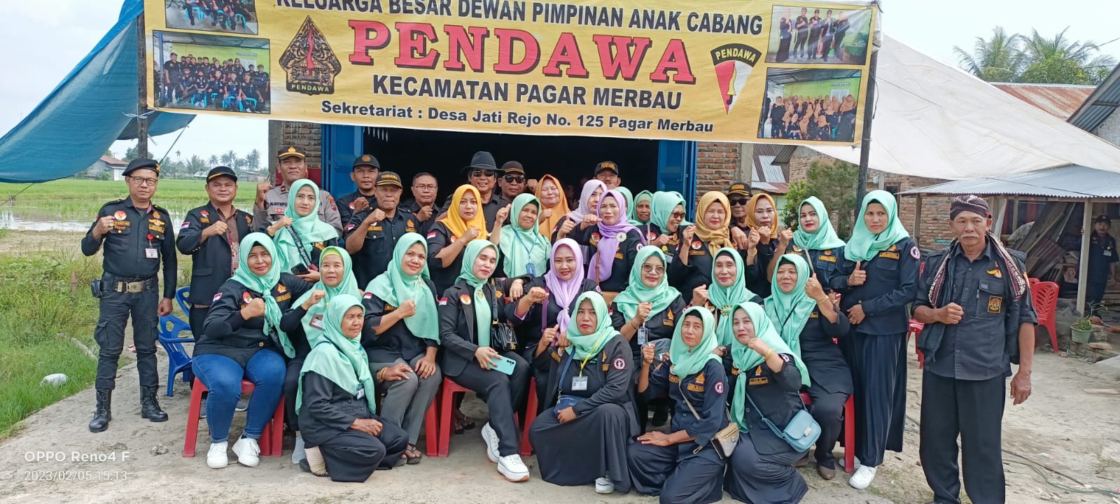 PERESMIAN KANTOR SEKRETARIAT DPAC PENDAWA KEC.PAGAR MERBAU DAN BAZAR BERAS MURAH.