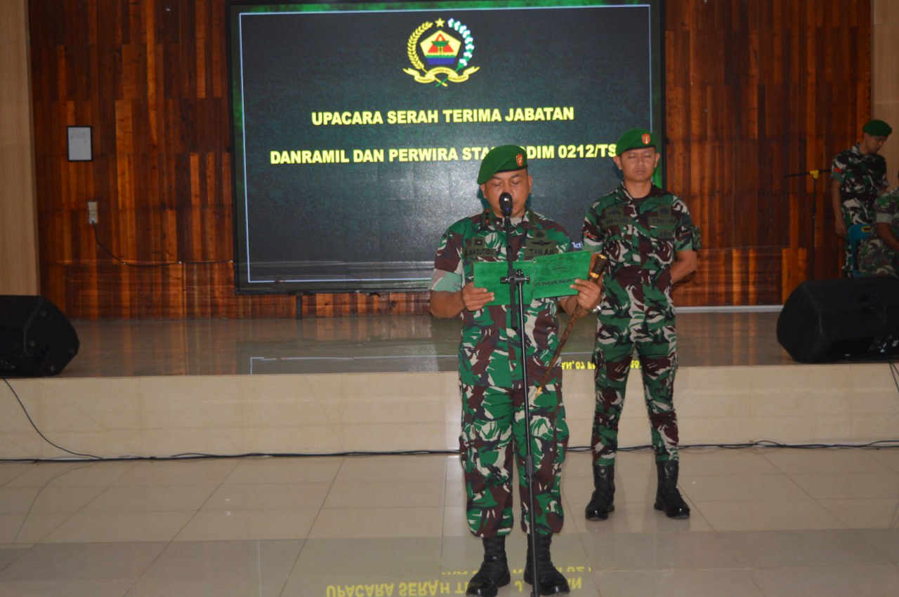 Dandim 0212/Tapsel Letkol Inf Amrizal Nasution Lantik Beberapa Danramil Serta Perwira Staf, Ini Pesan nya