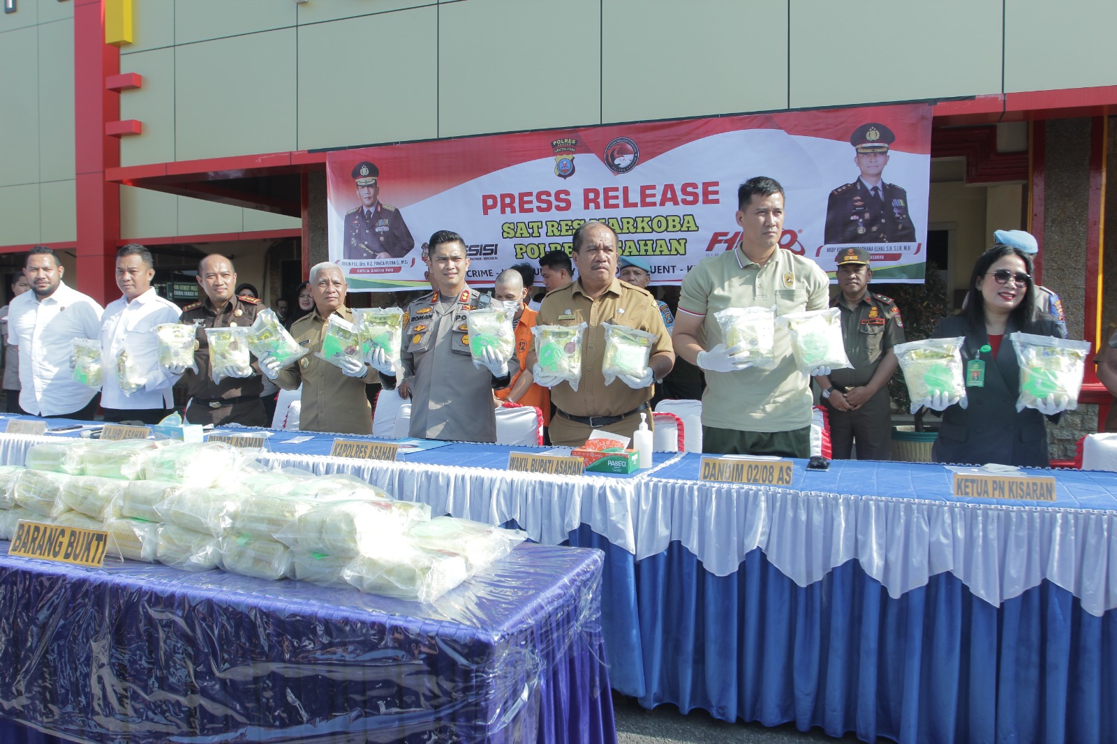 Bupati Asahan Ikuti Press Rilis Sat Res Narkoba Polres Asahan