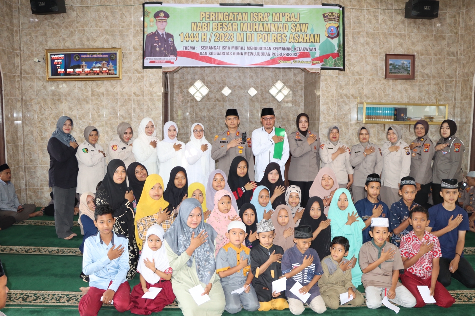 Keluarga Besar Polres Asahan Peringatan Isra Miâ€™raj Nabi Muhammad SAW 1444 H/2023