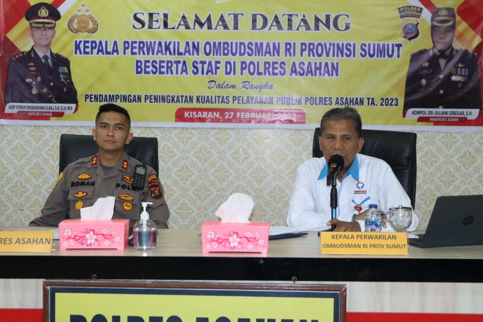 Kapolres Asahan Terima Kinjungan Tim Ombudsman perwakilan Sumut