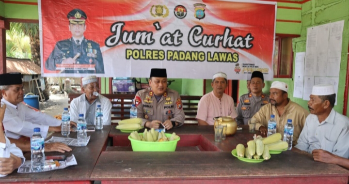 Giat Jumâ€™at Curhat Kapolres Palas Tampung Aspirasi Warga Desa Pagaran Malaka Lubuk Barumun