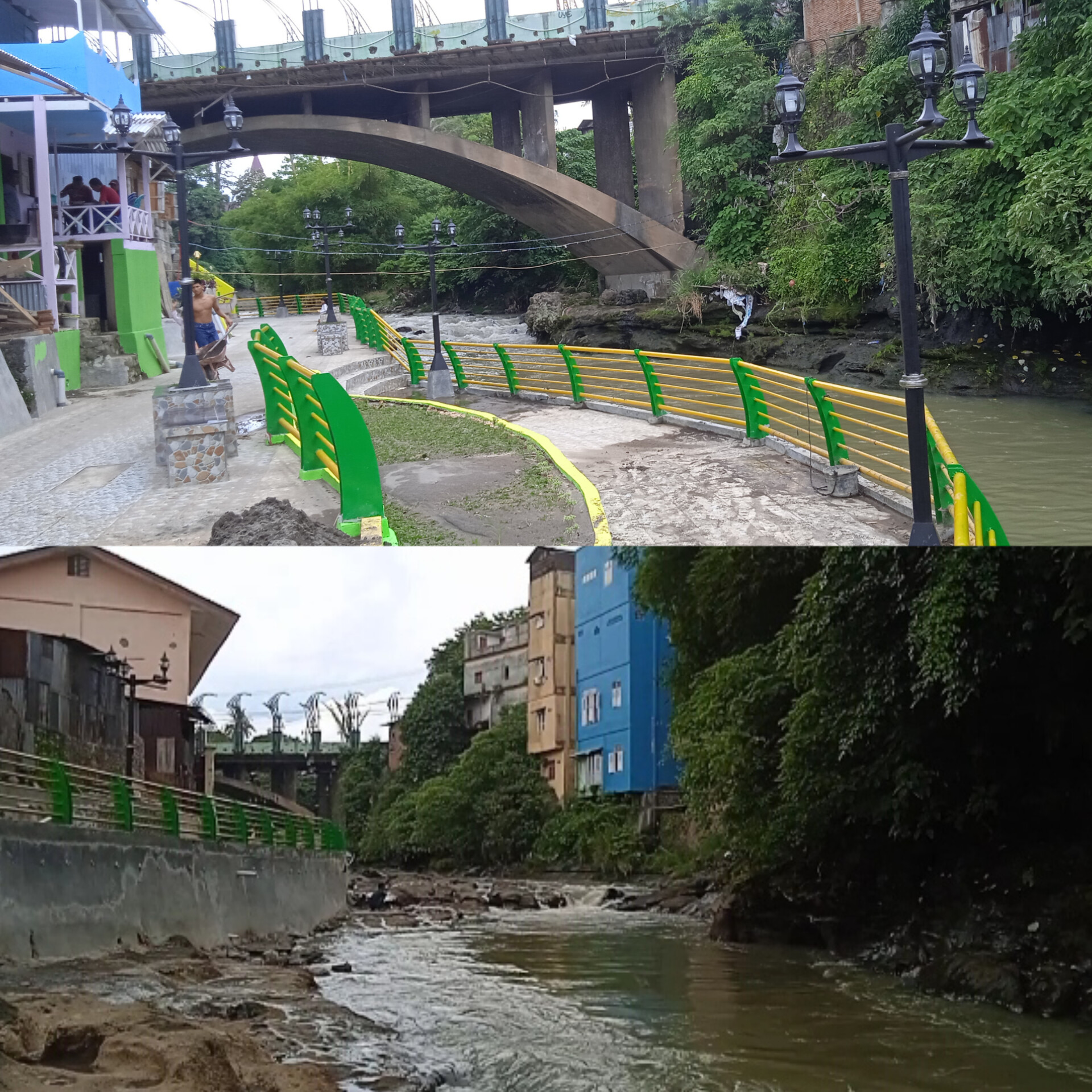 Aktivis HAM Kontras Independen Tinjau Lokasi Bangunan Taman Pasca Terendam Sungai Batang Ayumi. 