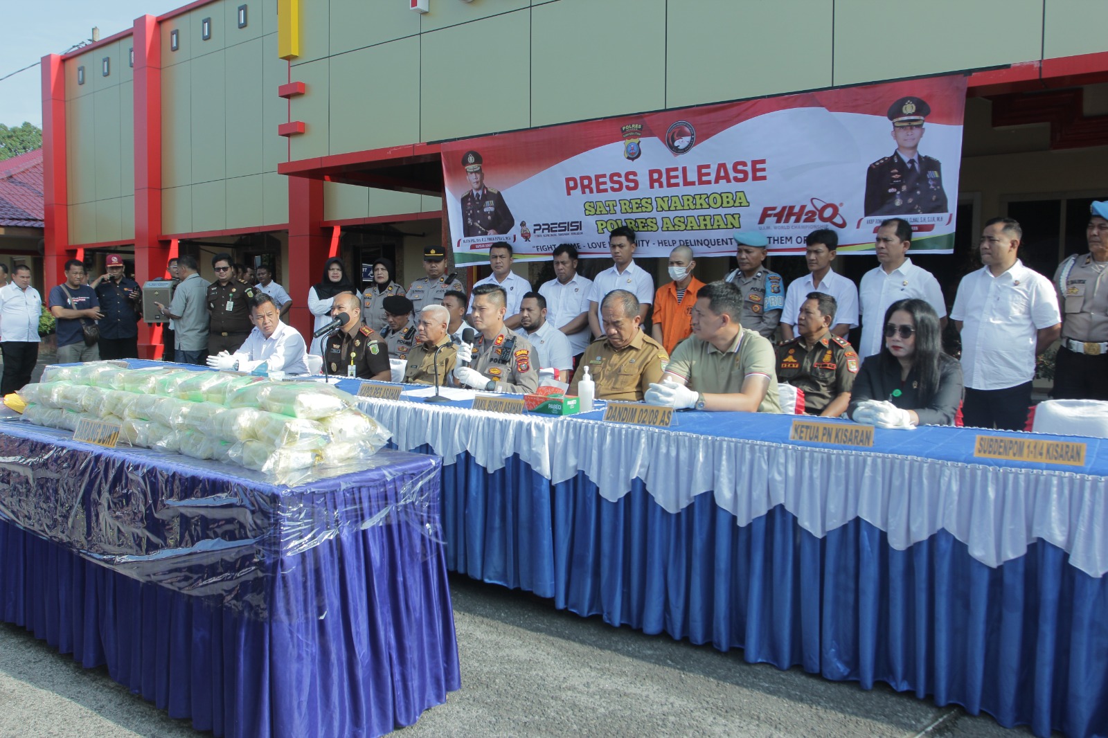Bupati Asahan Ikuti Press Rilis Sat Res Narkoba Polres Asahan