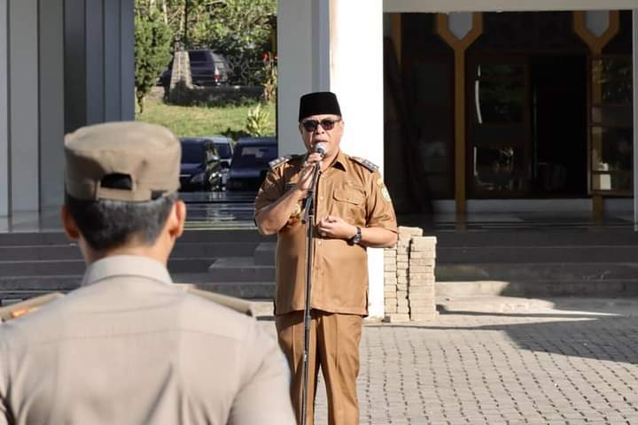 Sukhairi Nasution Sampaikan Pencapaian Madina saat Apel Gabungan