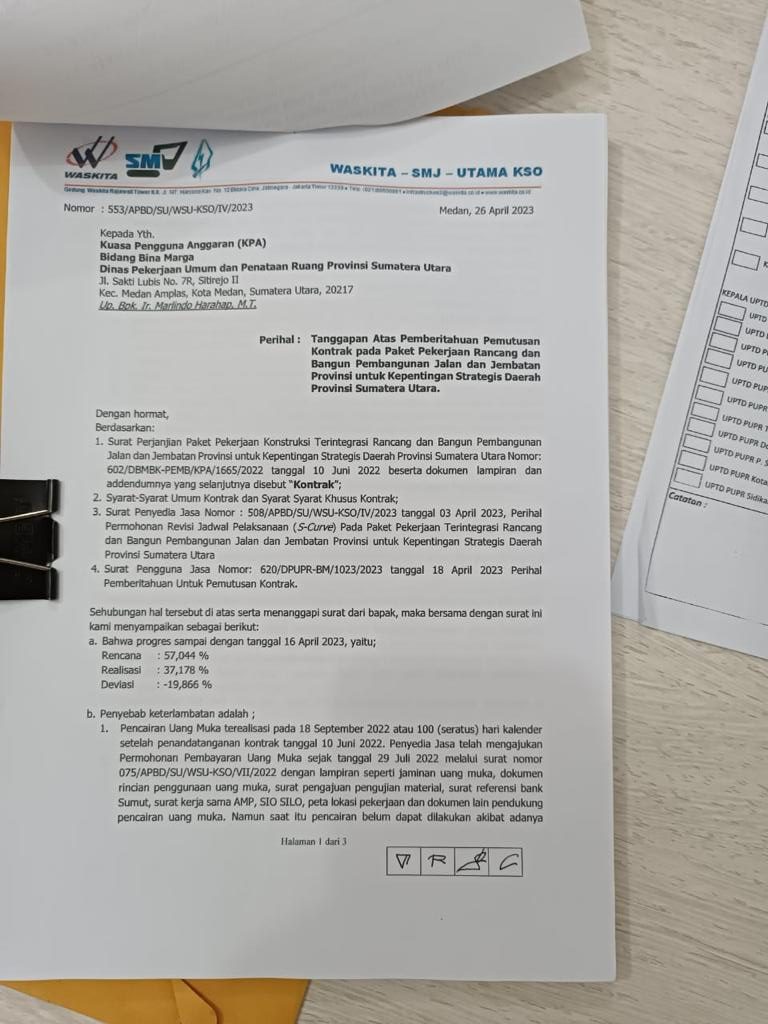 Inspektorat Sumut Tidak Perlu Selidiki Surat Putus Kontrak Rp 2,7 Trilin yang Bocor