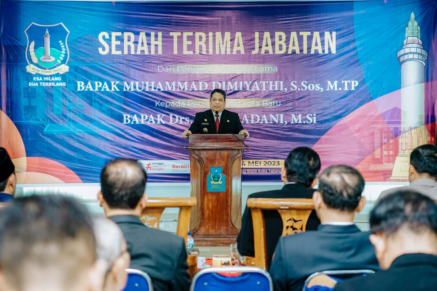 Serah Terima Jabatan, Pj.Wali Kota T. Tinggi Janji Kerja Maksimal