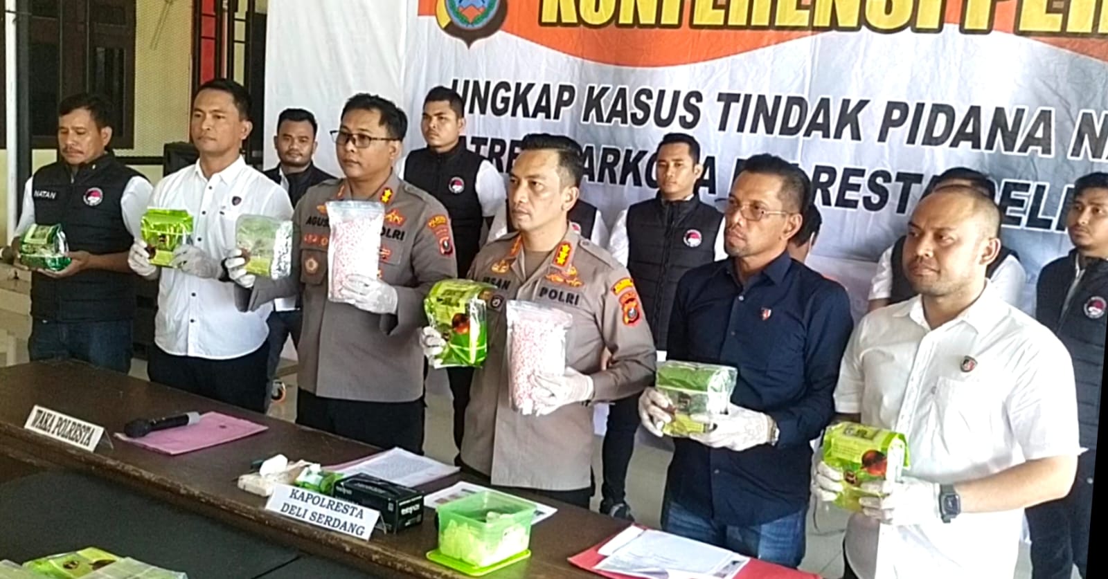 SAT RES NARKOBA POLRESTA DELI SERDANG BERHASIL AMANKAN SABU 18 KG Dan EXTACY 9550 BUTIR