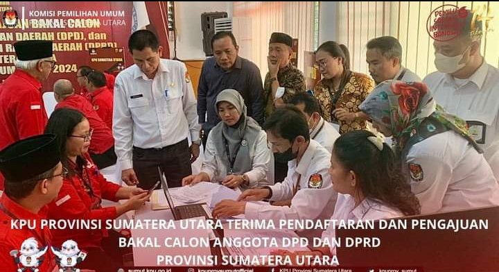 Hingga 11 Mei 2023, KPU Sumut Sudah Terima Pendaftaran 6 Parpol, dan 17 Bacaleg DPD Sumut