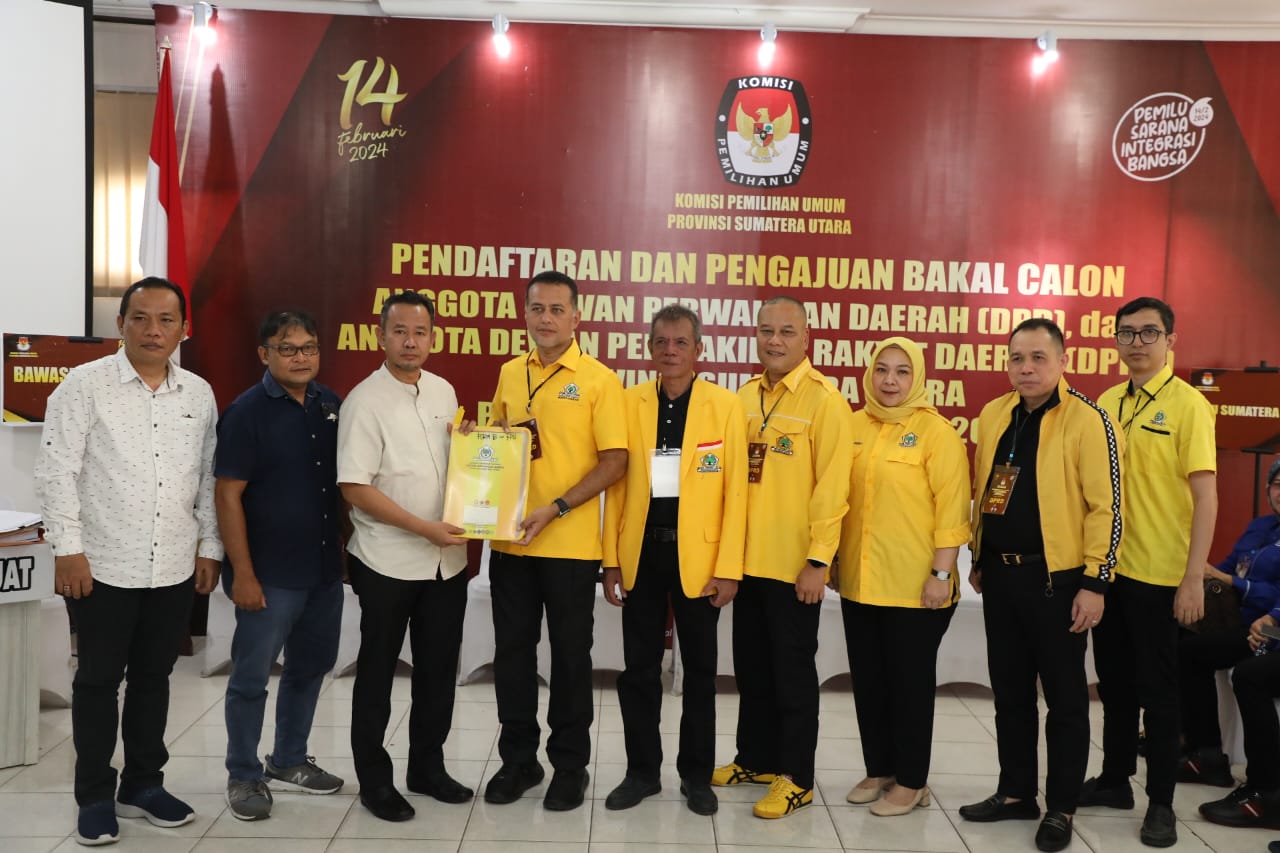 Daftarkan Bacaleg ke KPU Sumut,Target 24 Kursi di DPRD Sumut