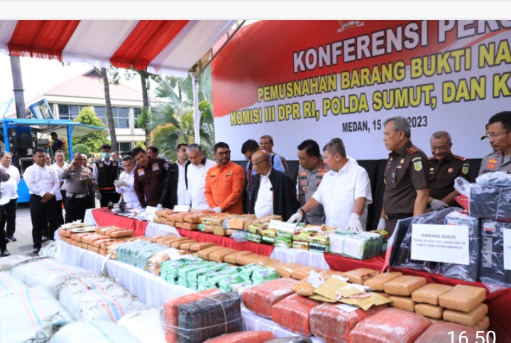 Poldasu Musnahkan Narkoba Senilai Rp.690 Milyar