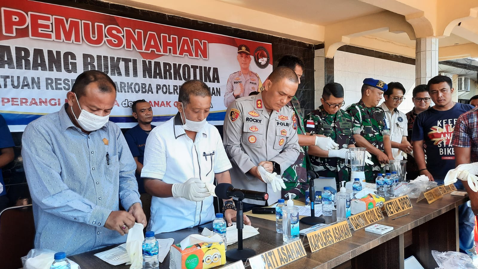 Asisten Pemerintahan dan Kesejahteraan Rakyat Hadir Dalam Pemusnahan Sabu dan Pil Ekstasi di Mapolres Asahan