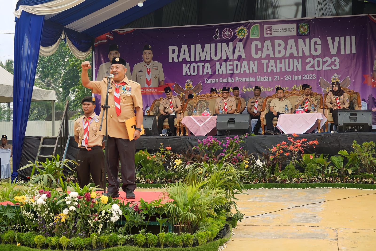 Seribuan anggota Pramuka Raimuna Medan di Taman Cadika