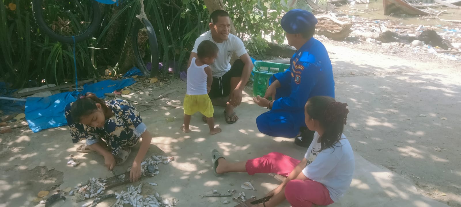 Personel Satpolairud Polres Asahan, Jumat Curhat Dusun III Panton Bagan Asahan