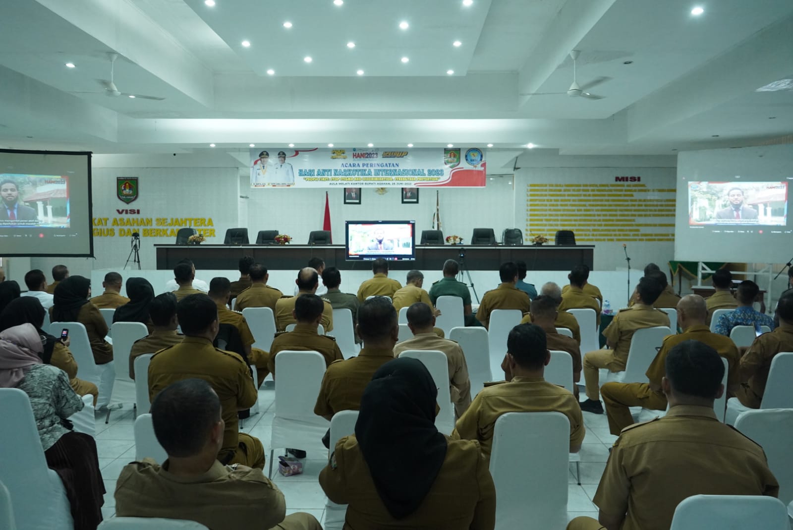 Wakil Bupati Asahan Ikuti Peringatan Hari Anti Narkotika Internasional Tahun 2023 Secara Virtual