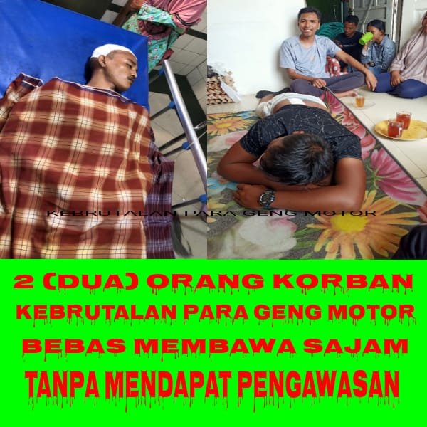 2 Orang Warga Gang Jaya Terluka Ditebas Segerombolan  OTK Diduga Geng Motor