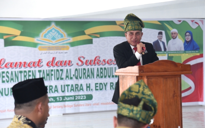 Resmikan Ponpes Tahfiz Alquran Abdullah Albusyroni, Edy Rahmayadi Sebut Para Santri Dapat Ilmu Agama, Karakter Mandiri dan Disiplin