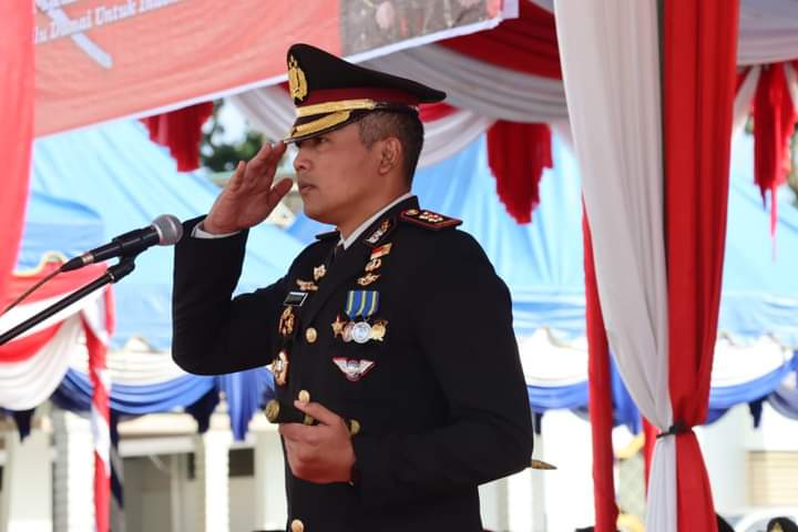 AKBP Reza CAS Pimpin Langsung Upacara HUT Bhayangkara ke 77 Polres Madina