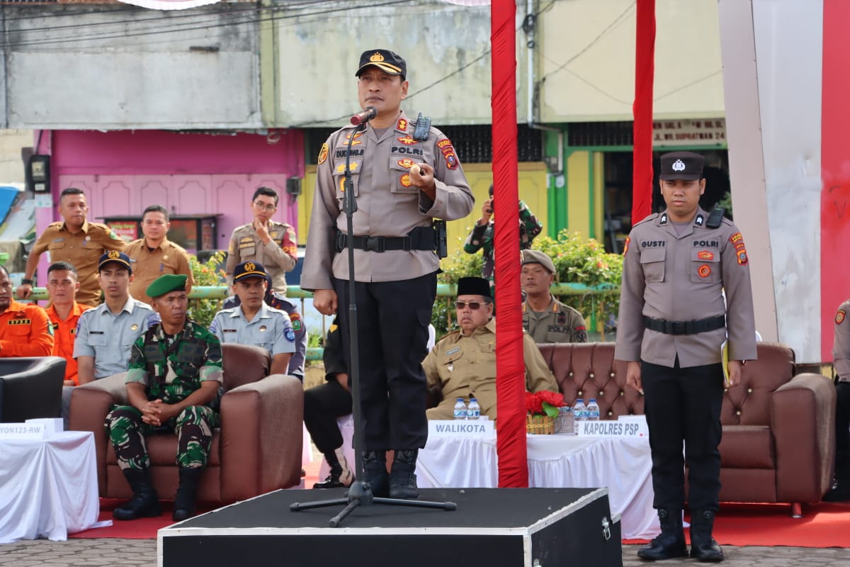 Pimpin Apel Gelar Pasukan Operasi Patuh Toba 2023, AKBP Dudung Setyawan, SH, S.IK, MH. sampaikan Amanat Kapolda-Su