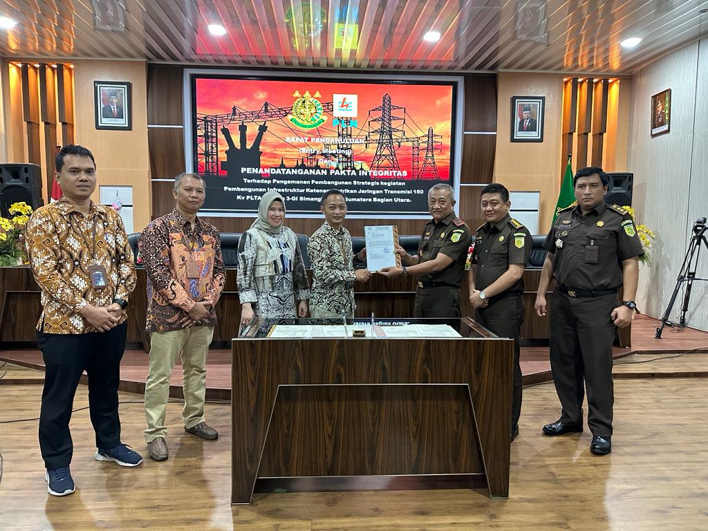PLN UIP SBU-Kejatisu Tandatangani Pakta Integritas Pengamanan Infrastruktur Ketenagalistrikan