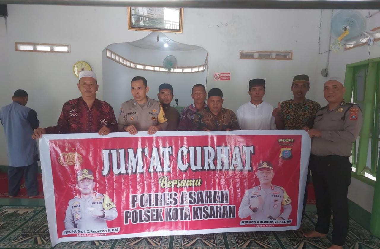 Bhabinkamtibmas Polsek Kota Kisaran Jumat Curhat di Masjid Al- HUDA