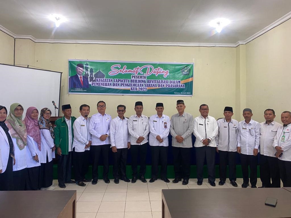 Kepala Kantor Kementerian Agama Kota Solok, H. Mustafa, Membuka secara resmi kegiatan Capacity Building