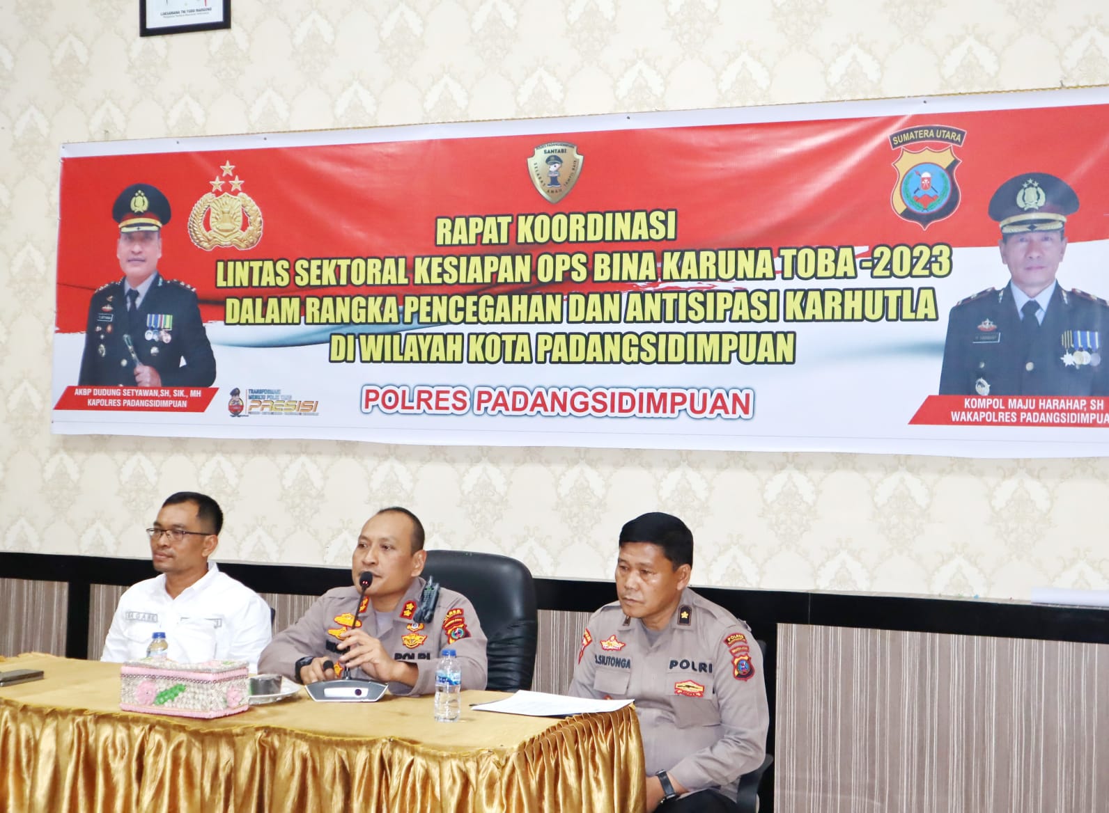 Kapolres Padangsidimpuan AKBP Dudung Setyawan Pimpin Rakor Lintas Sektoral Ops Bina Karuna Toba-2023