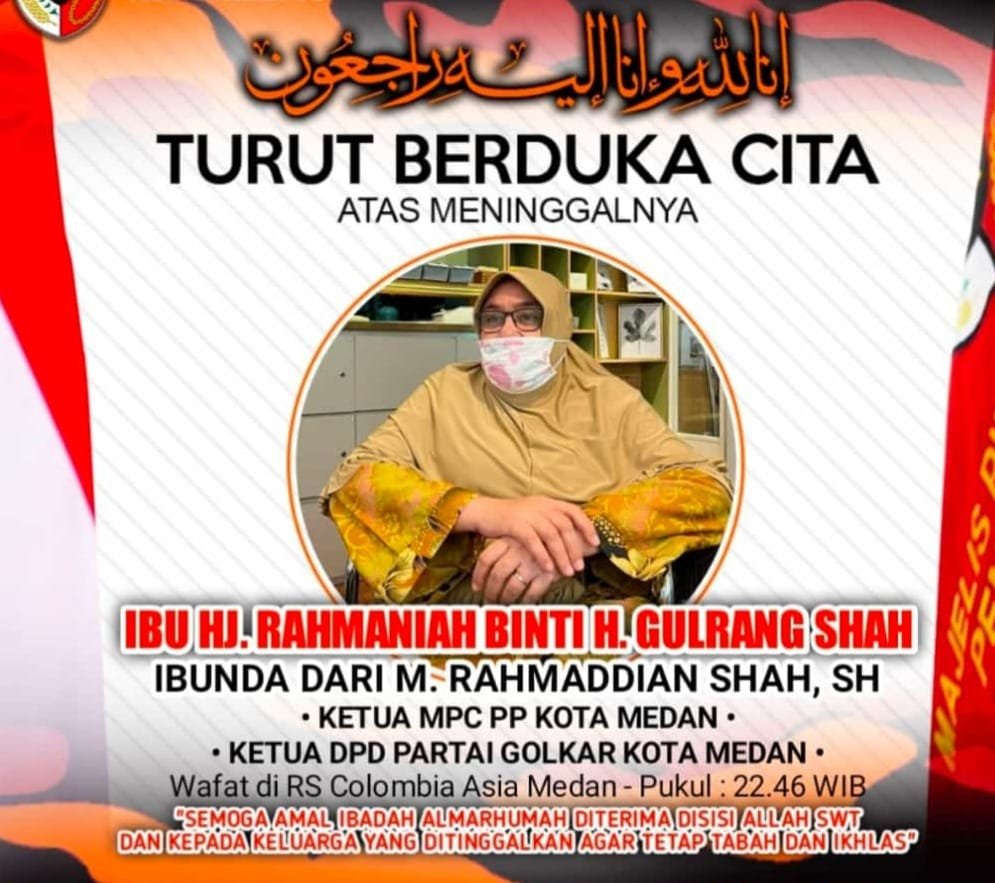 Innalillahi wainnailaihi Rojiun, CEO SUMUT24 Group Turut Belasungkawa Meninggal Ibu Tercinta Rahmaddian Shah, Semoga Husnul Khotimah