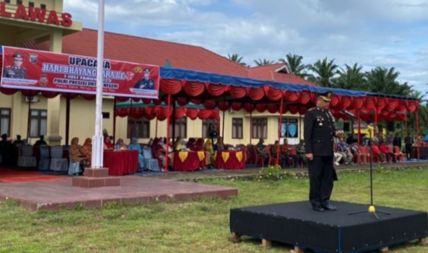 Momen HUT Bhayangkara ke 77 Polres Palas, Kapolres AKBP Indra Y.I Sampaikan Pesan Penting Sebelum Beranjak