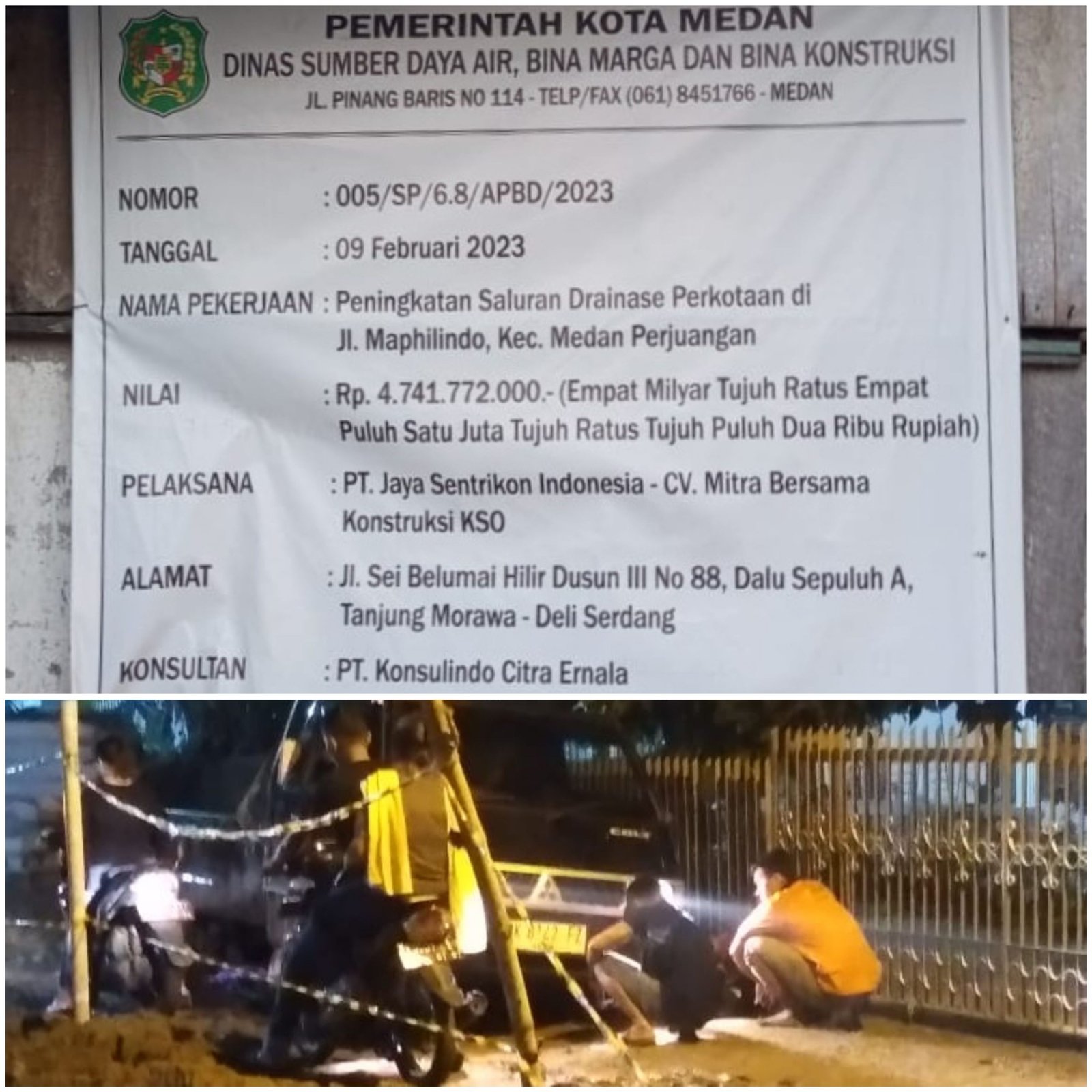 Poyek Drainase Sebesar Rp4,7 M Diduga Amburadul, Masyarakat Jln Mapilindo Medan Perjuangan Akan Temui Bobby