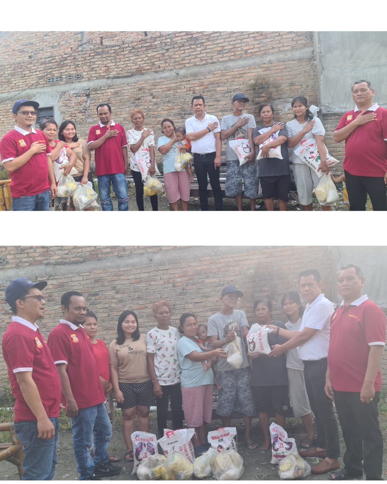 Ketua Pewarta Berbagi Sembako kepada Warga Kurang Mampu di Bandar Klippa