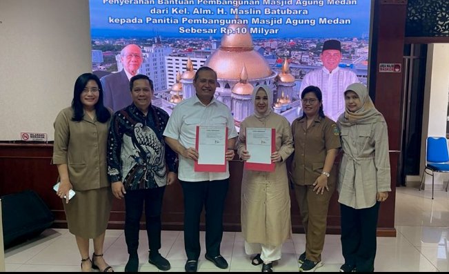 Panitia Pembangunan Masjid Agung Sumut Terima Bantuan Rp10 Miliar dari Keluarga Maslin Batubara