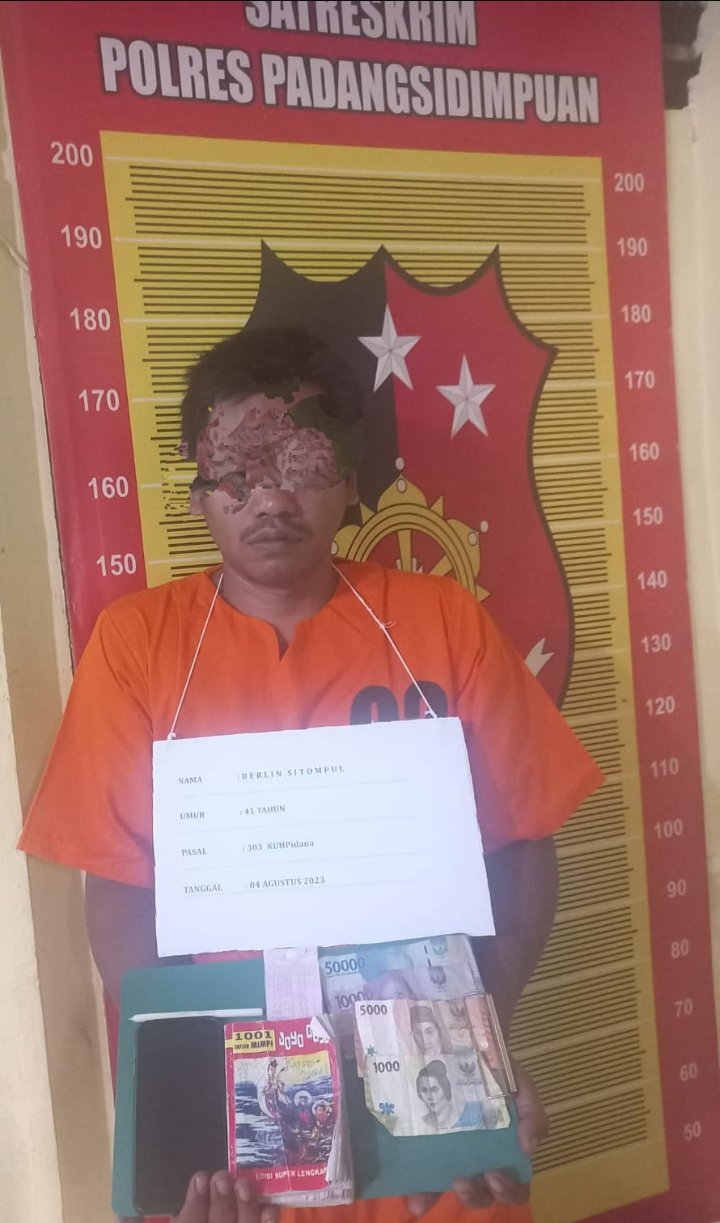 Pelaku Judi Togel  Dibekuk Tim Sat Reskrim Polres Padangsidimpuan