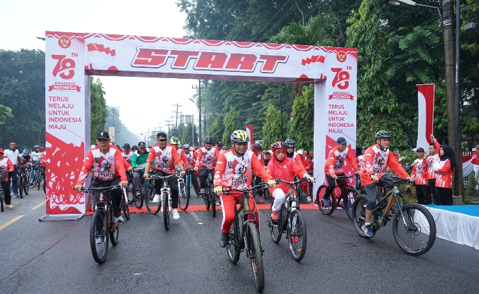 Sambut HUT RI ke-78, Bupati Asahan Ikuti Fun Bike