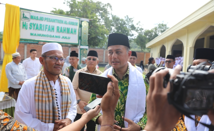 Diusulkan Ponpes Al Ansor Pakai Nama Ibunda Wagubsu,, Masjid Hj Syarifah Rahmah Manunggang Julu Diresmikan