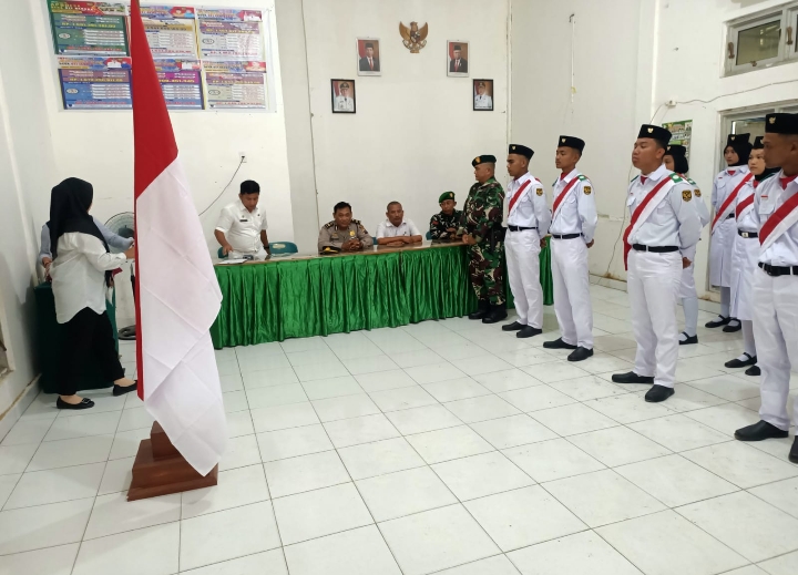 Waka Polsek Sei Kepayang Hadiri Pengukuhan Paskibra Generasi Muda Kecamatan Sei Kepayang
