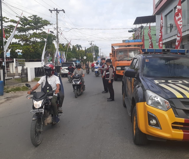 Jaga Keamanan Kota Kisaran, Satuan Samapta Polres Asahan Amankan Objek Vital